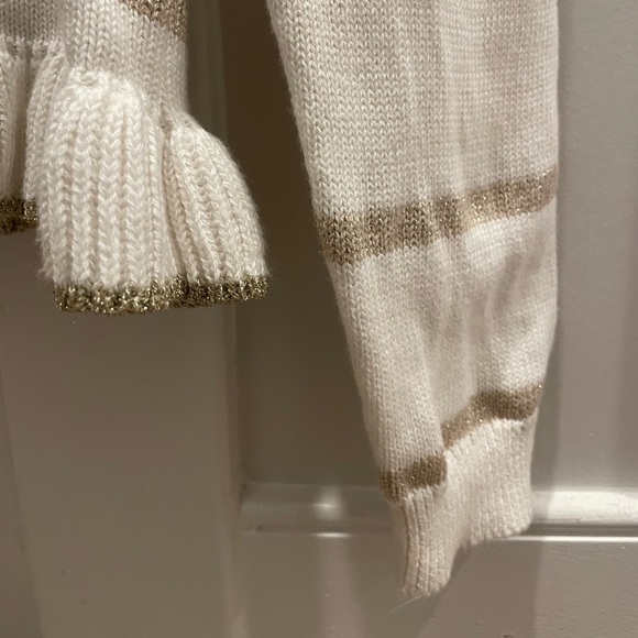 Crewcuts Girls Striped Sparkle Ruffle Hem Sweater - Picture 5 of 8